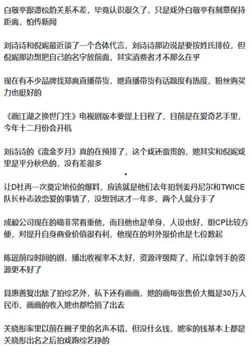 周末娱乐圈爆料,明星幕后故事大揭秘 第2张 周末娱乐圈爆料,明星幕后故事大揭秘 第2张
